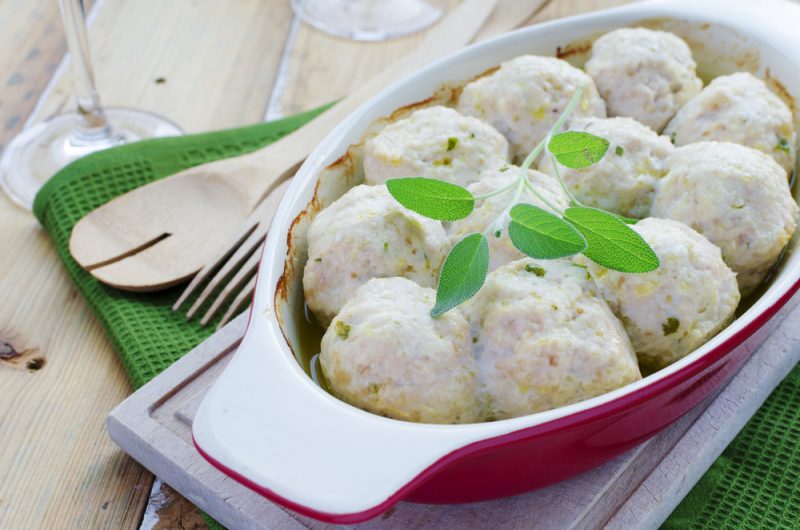 Tender chicken meatballs with cottage cheese